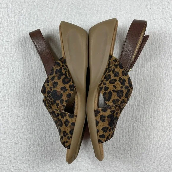 Aerosoles Badlands Wedge Sandals Womens 7M Leopard Print Slingback Comfort Shoes - Picture 4 of 8